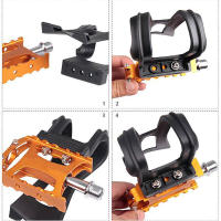 Paquete De 1 Par De Clip De Tela Para Bicicleta Ultra-Ligero Negro Accesorios De Ciclismo Clips De Pie De Pedal Medio Con Tornillos Para Montañas - details 13