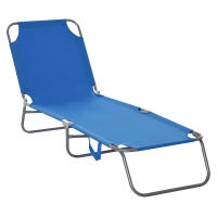 Outsunny Tumbona Plegable Tumbona de Jardín con Respaldo Ajustable en 5 Posiciones Carga 120 kg para Terraza Piscina Playa 187x55x24 cm - details 0