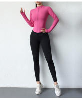 Nueva Chaqueta De Yoga Para Mujeres 2023 Deportiva Ajustada Con Cremallera Prenda De Fitness Para Modelar El Cuerpo Ropa De Yoga Con Capucha - details 14