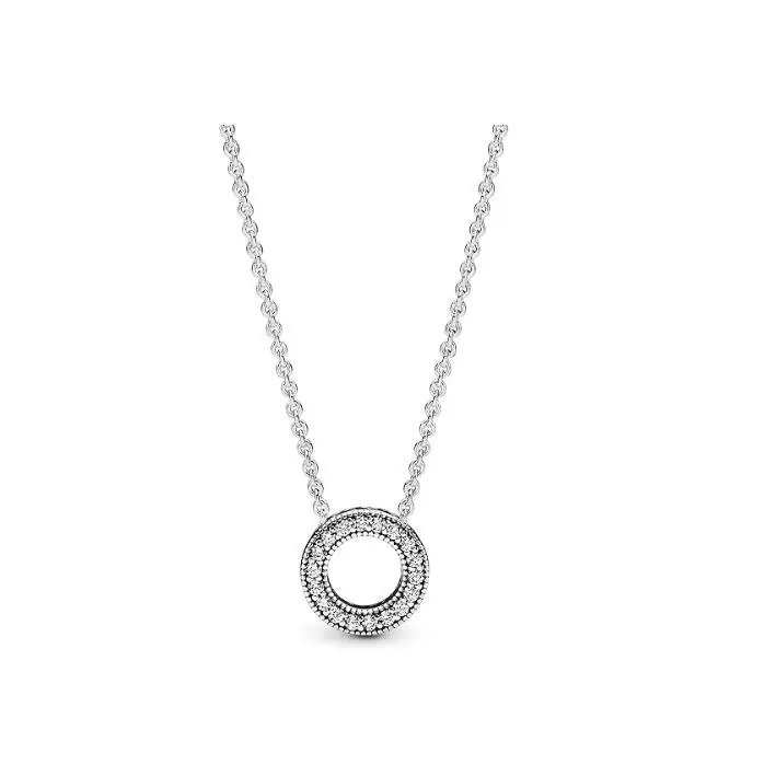 Collar PANDORA Signature Reversible con Círculo con Enpasa Pavé con Circirciritas Cúbinas Transparentes - 1