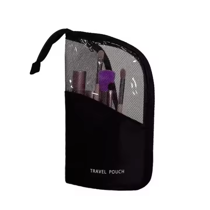 Bolso De Viaje Para Maquillaje Gran Capacidad Portátil De Moda Sencilla Almacenamiento De Cepillos De Maquillaje Y Lápiz De Cejas - 1