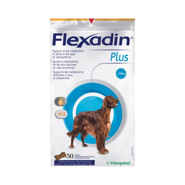 VETOQUINOL - Flexadin Plus - Alimento complementario en Snacks para Perros de Raza Mediana & Grande (A partir de 10 kg) - 1