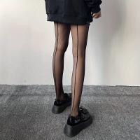 Pantimedias Negras Elásticas De Cintura Alta Mezcla De Spandex Y Nylon Talla Única Para Mujer Medias Translúcidas Con Pies - details 2
