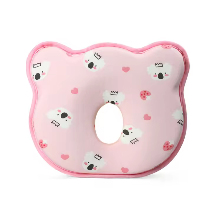 Almohada para bebé, viscoelástico, almohada para bebé, antiplagiocephaly, adecuada para recién nacidos de 0 a 12 meses, color rosa - 1