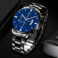 Reloj Deportivo Para Hombre De Lujo Fashion En Acero Inoxidable Con Correa De Cuero Reloj De Cuarzo Para Negocios Y Casual - details 5