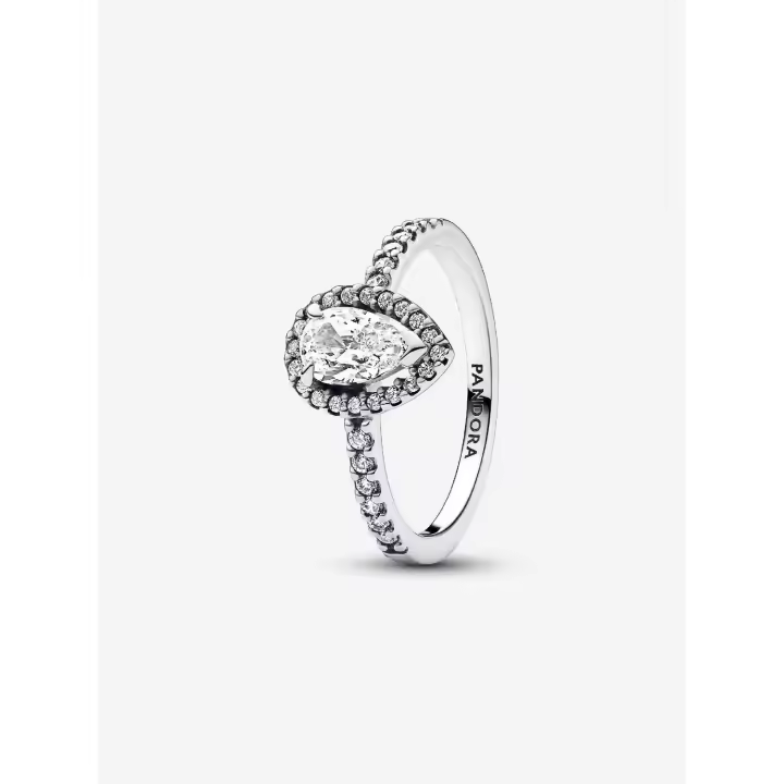 Halo de Pera Brillante - Plata de Leyes Pandora - Anillo - 1