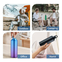 Botella De Agua De Aluminio 750mL Con Correa Portátil Reutilizable Y Antigrado Para Senderismo Viajes Deporte Al Aire Libre Y Gimnasio - details 1