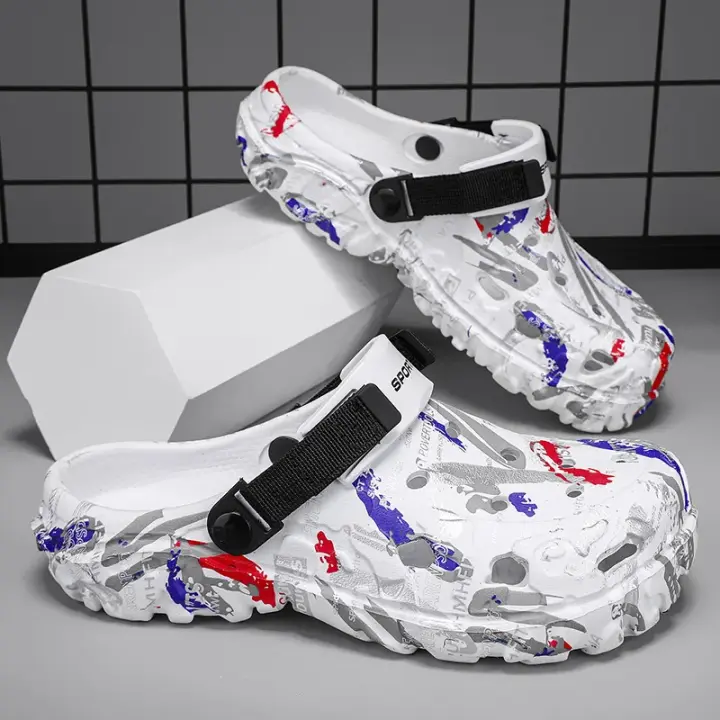 Sandalias De Hombre Talla Grande 47 Para Verano Clogs De Jardín Al Aire Libre Zapatos De Agua Con Agujeros Casual Comodidad Hogar Suaves - 1