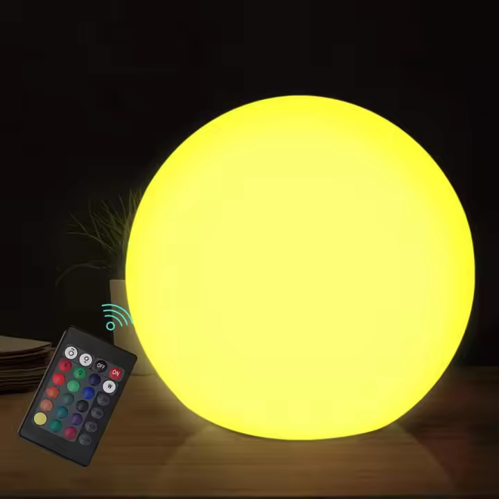 SOMY Bola flotante LED, luz nocturna impermeable de 3 pulgadas con control remoto, 16 colores RGB y luz nocturna con atenuación, muy adecuada para niños o decoración de luz nocturna - 1