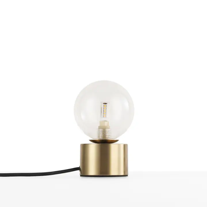 ALPINALUZ Lámpara sobremesa de bola cristal transprente y base metal dorada G9 "Varsovia" - 1