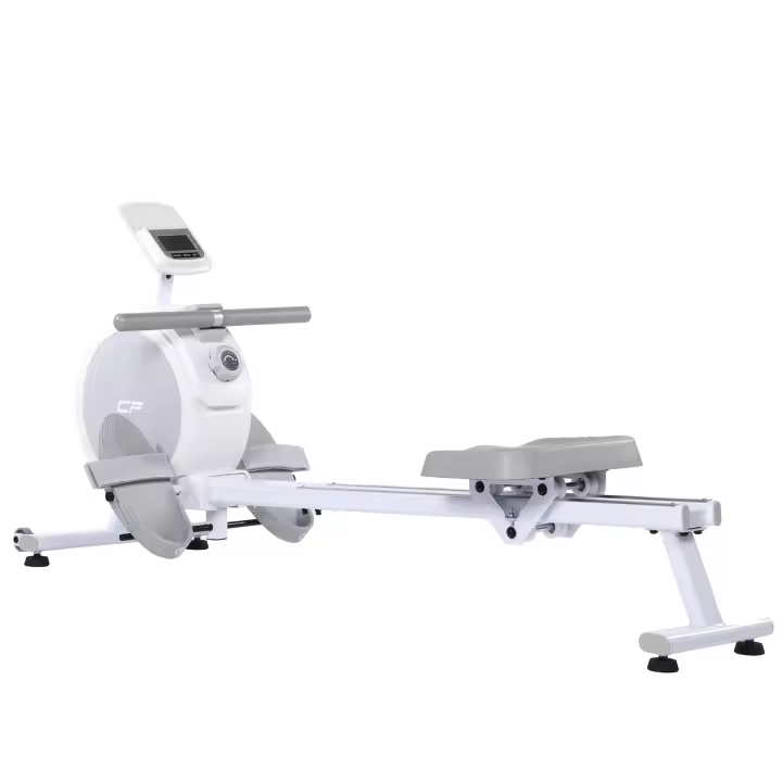 Máquina de remo Clover Fitness CF-Rower Blanco - Tonifica en casa, resistencia magnética ajustable, pantalla LCD y soporte para dispositivos - 1