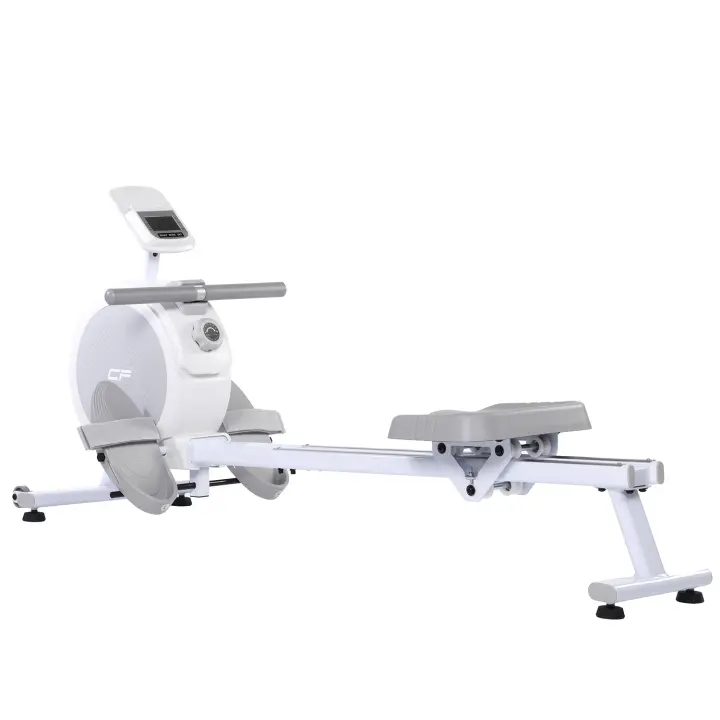 Máquina de remo Clover Fitness CF-Rower Blanco - Tonifica en casa, resistencia magnética ajustable, pantalla LCD y soporte para dispositivos - 1