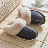 Zapatillas De Casa Para Hombres Y Mujeres Invierno Antideslizantes De Plush Cálido Con Suela Gruesa Zapatos De Piso Cómodos Y Talla Verdadera - details 4