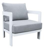 Conjunto de Terraza de Aluminio Blanco | Mesa  duradera con Tablero de Piedra Sincronizada | Ideal para 5 Personas - details 3