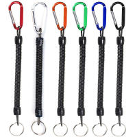 1PC Lanyard De Pesca Táctica Retráctil Con Resorte Elástico Portátil Para Camping Y Senderismo Cadena Antipérdida Para Teléfono Y Llaves Con Carabiner - details 5
