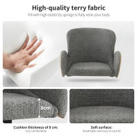 Silla de estar, Silla de Restaurante, Silla de maquillaje, Silla de estilo de moda Moderna, patias de Hierro Negro, Silla ergonómica con Silla, Silla giratoria de 360 Grados - details 2
