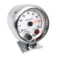 Tacómetro Eléctrico Blanco AD 3.75 Pulgadas 95mm Con Luz De Cambio Interna Para 4 6 8 Cilindros Rueda De Cromo Medidor De RPM 8000 - details 5