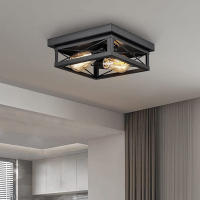 Lámpara De Techo LED Moderna En Negro De Hierro Industrial Iluminación Minimalista Nórdica Para Decoración Del Hogar Sala De Estar Comedor - details 11