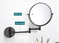 Espejo De Maquillaje De Aluminio Negro Montado En La Pared Con Ampliación De 8 Pulgadas Doble Cara Espejo De Cosméticos Para Dama Regalo Moderno - details 6