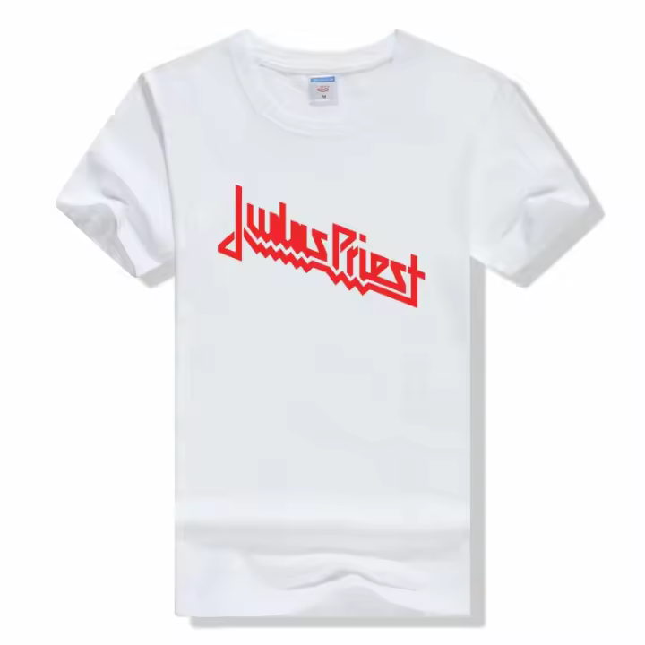 Camiseta De Algodón Para Hombre Judas Priest Estampado Streetwear Con Banda De Latón Estilo Metalero Camiseta De Manga Corta Para Verano - 1