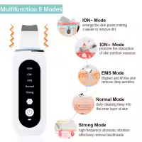 Limpieza Facial Profunda Con Scrubber Ultrasonido Eliminador De Quistes Faciales Ionizador De Poros Acné Limpieza De Piel Rechargeable Battery - details 5