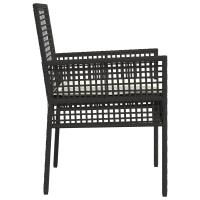 Sillas de Jardín vidaXL 2 pcs con Cojines Negro Poliratán - details 4