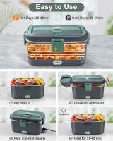 Fiambrera Eléctrica 1.5L 60W, 12V/24V+220V Gran Comida Térmico con Bolsa y Acero Inoxidable Tenedor Cuchara para Coche Camión Oficina - details 3