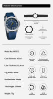 Reloj De Pulsera Casual NAVIFORCE Para Hombre Resistente Al Agua Y Al Choque Con Correa De Silicona Deportiva Luz Propia Y Calendario Completo - details 1