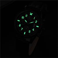 Reloj De Cuero Para Hombre Popular Con Función De Calendario Y Luminiscencia Movimiento Mecánico Cuadrado Acero Inoxidable - details 4