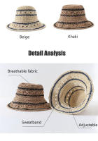 Sombrero De Paja Vintage Con Alas Anchas Para Mujer Sombrero De Sol Plegable Protección UV Para Playa Y Viajes Exterior Primavera Verano - details 7