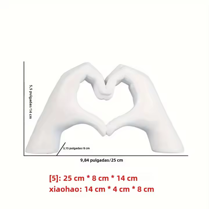 Estatua De Arte Moderno 1pc Decoración De Mano De Corazón Figura De Resina Para Personalizar El Hogar Tamaño 12x30x18cm - 1