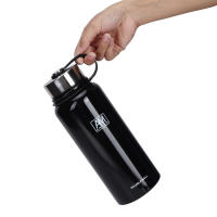 Botella de agua térmica portátil de acero inoxidable de doble capa con aislamiento al vacío de 800 ml para viajes en casa, color negro, 800 ml - details 3