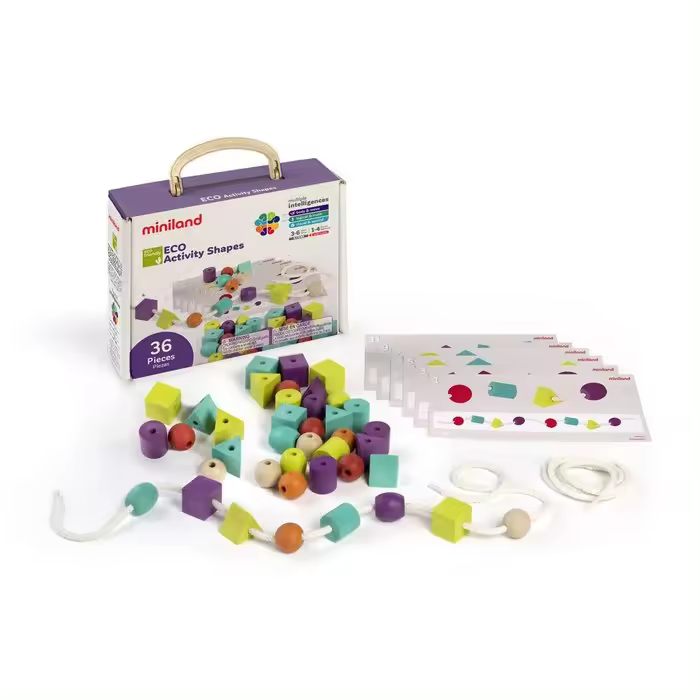 MINILAND JUEGO ECO MATEMATICAS ENLAZAR FIGURAS MULTICOLOR MATEMATICAS 8x23x19 Cms. - 1