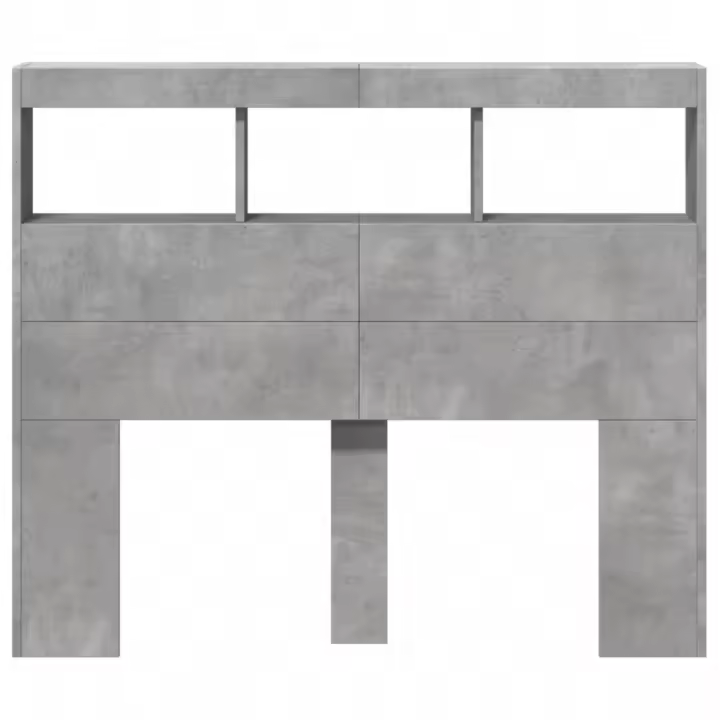 vidaXL Cabecero de cama con luz LED gris hormigón 100x17x102 cm - 1
