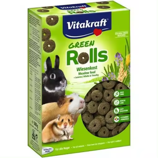 Vitakraft Green Rolls Roedores 300gr - Alimento Complementario Fácil Digestión - 1