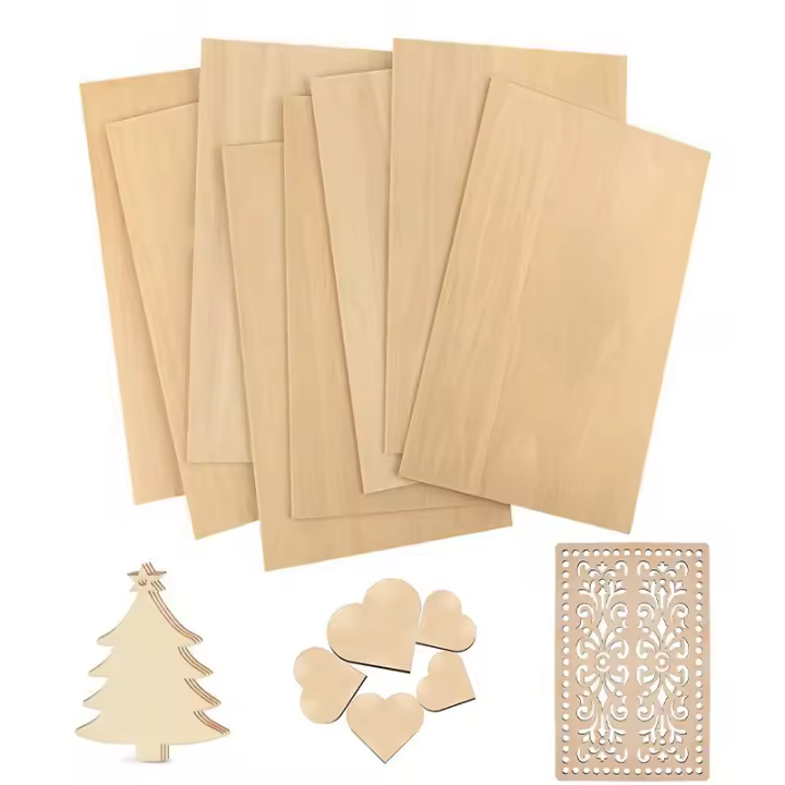 Hojas De Madera Balsa Para Proyectos De Manualidades DIY Accesorio De Madera Ligero Tablero No Terminado Hojas De Madera Finas Para Corte Y Grabado - 1