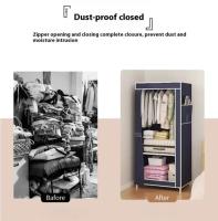 Gabinete De Almacenamiento Plegable Y Antipolvo Para Ropa Minimalista Organizador De Armario Para Dormitorio Estudiante Material No Tejido - details 3