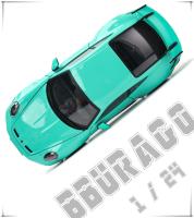 Modelo De Coche De Lujo Bburago 1:24 Porsche 911 GT3 En Verde Fluorescente Y Gris Aleación Colección Juguete Regalo Cumpleaños - details 0