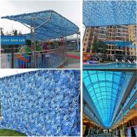 Red De Camuflaje, Vela De Sombra De Camuflaje, Red De Protección De Jardín para Caza, Sombreado, Decoración De Camuflaje, Red De Sombra, Protección Solar para Terraza, Azul, 4x5m - details 1