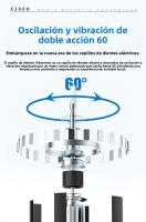 Cepillo De Dientes Eléctrico Sarmocare Con 6 Cabezas Intercambiables IPX7 Impermeable Para Adultos Bricles De Dureza Media - details 1