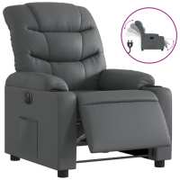 vidaXL Sillón reclinable eléctrico de cuero sintético Negro, Crema, Marrón Sillon Dormitorio Sillon Comodos Silla Relax Sillón Sofá - details 5