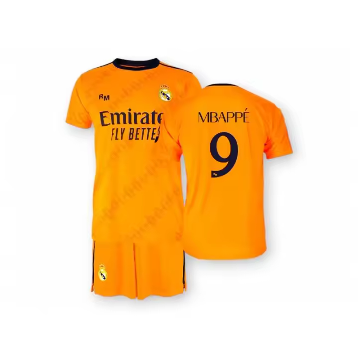 Real Madrid - Conjunto Camiseta y Pantalón Segunda Equipación Temporada 24/25, MBAPPE, Niños - 1
