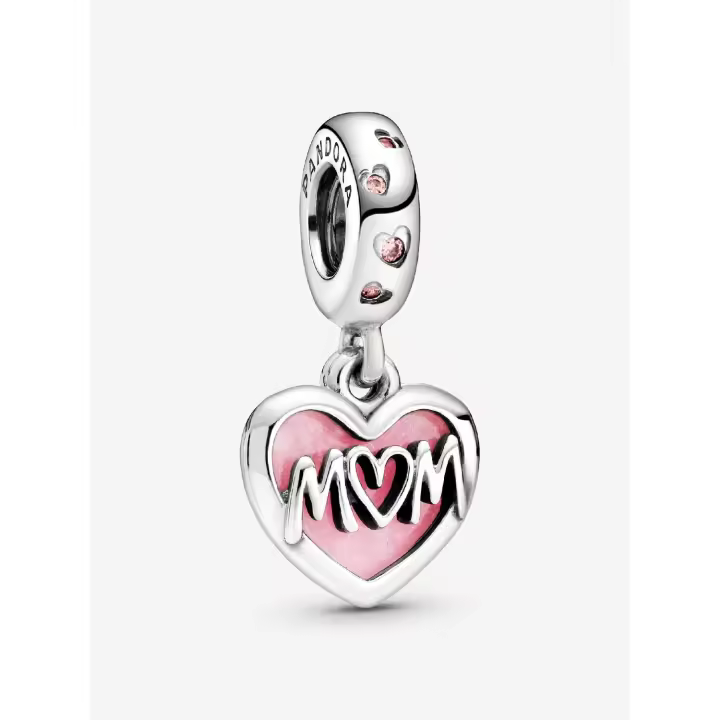Pandora - Charm Colgante de Corazón with texto "Mamá" - Plata de Ley - 1