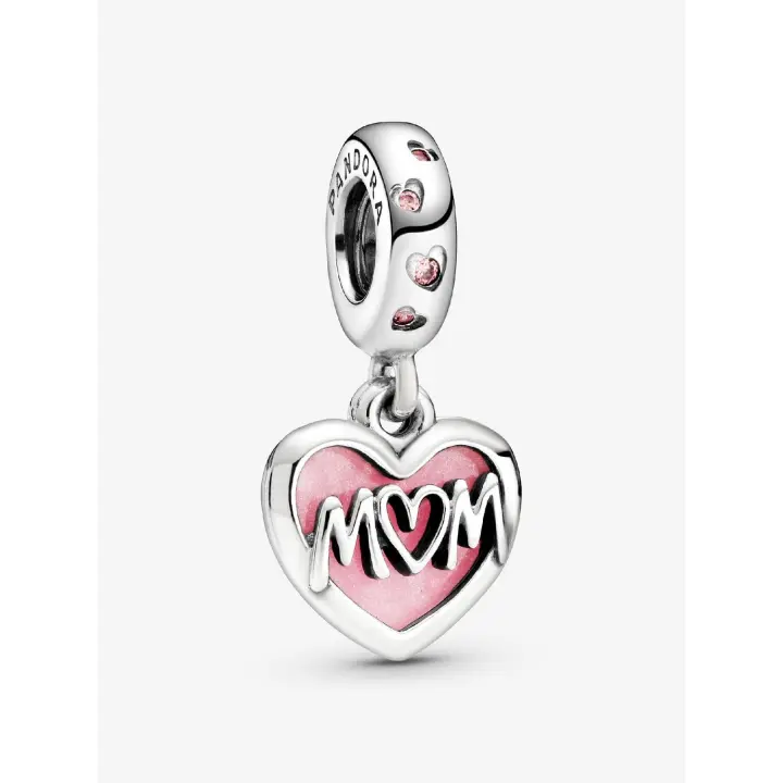 Pandora - Charm Colgante de Corazón with texto "Mamá" - Plata de Ley - 1