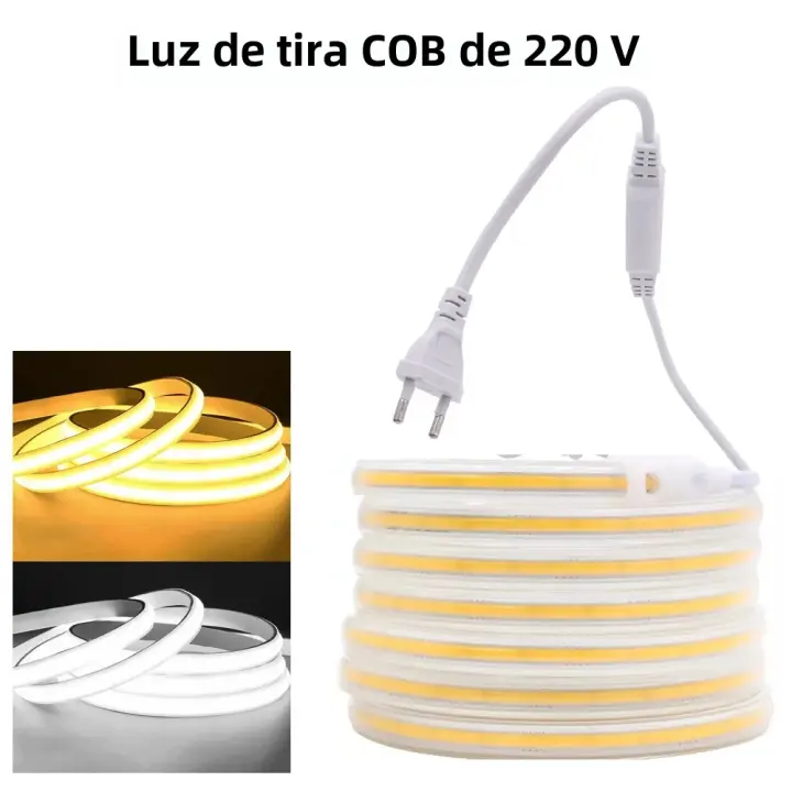 Tiras LED 220V De Alta Brillo Impermeables COB Para Iluminación De Habitaciones Cocinas Jardines Exterior Mikenoon - 1
