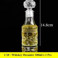 Botella De Vino Pequeña De Vidrio Transparente Alta Calidad 50/100ml Dispensador De Whiski Mini Creativo Botella Roja - details 18