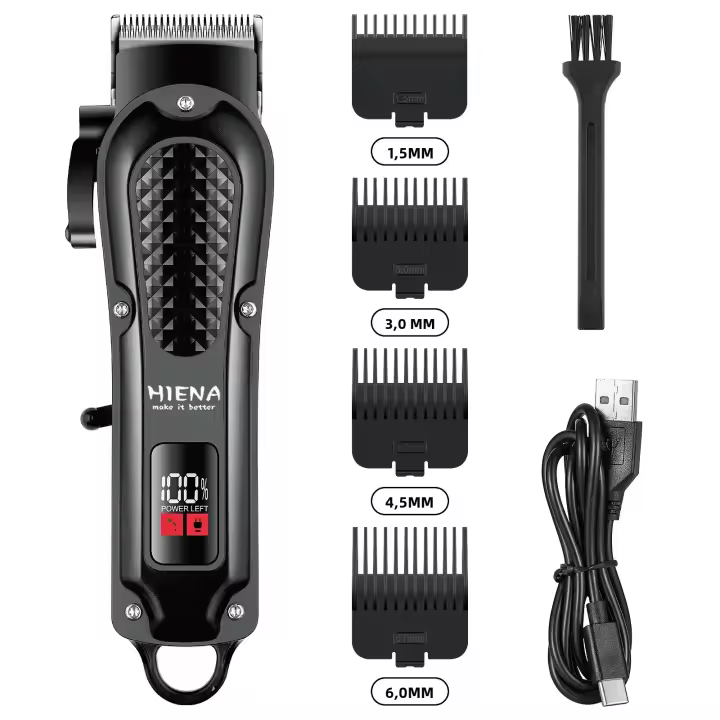 Hiena HYN-212 Afeitadora Eléctrica Recargable UBS Para Hombres Cortadora De Pelo Potente Con Ajuste De Longitud Y Recarga Rápida Herramienta De Afeitar Barba - 1