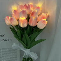 10Pcs Flores Artificiales De Tulipán LED Luz Nocturna Para Decoración De Jardín Hogar Bodas Cumpleaños Regalo Falso Flor Bouquet - details 7