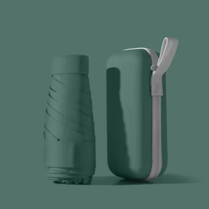 Mini Paraguas Portátil Para Hombre Y Mujer Con Estuche Doble Uso Sol Y Lluvia Plegable De Viaje Protección Solar Y Ventilación - 1