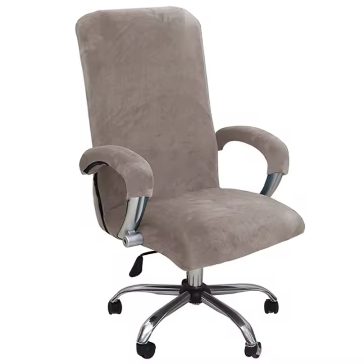 Funda De Silla De Terciopelo Elástica 1Set Cubierta Gruesa Para Café De Internet Cine Silla De Oficina Con Asa Funda De Asiento Giratorio Desmontable Moderno - 1